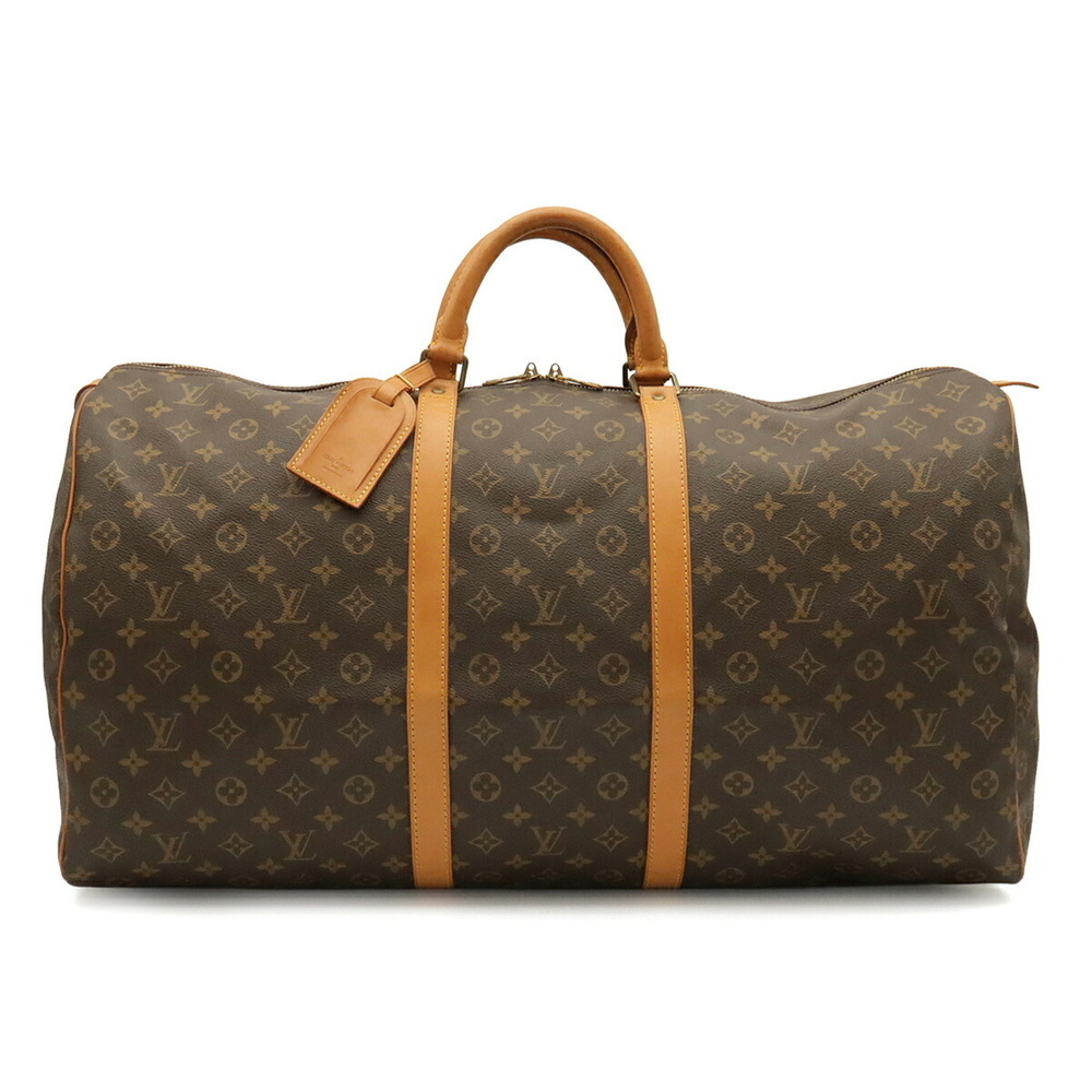 LOUIS VUITTON Brown Monogram Keepall 60 Boston Bag
